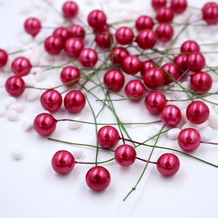 Lot de 400 baies de houx artificielles en vrac sur fil pour l'artisanat, couronne de fleurs pour arbre de Noël, bricolage, vente en gros