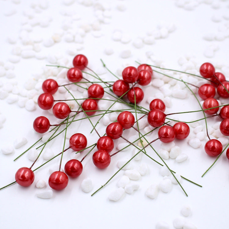 Lot de 400 baies de houx artificielles en vrac sur fil pour l'artisanat, couronne de fleurs pour arbre de Noël, bricolage, vente en gros