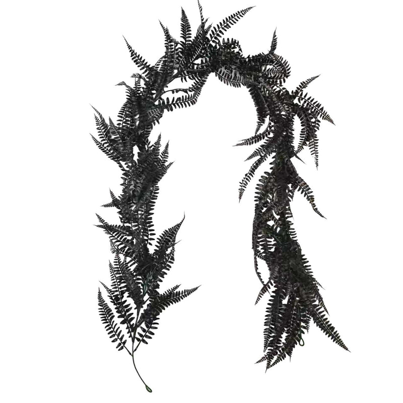 Bulk 5Pcs Halloween Plants Black Ferns Artificial Black Plants for Outdoors and Indoors Wholesale