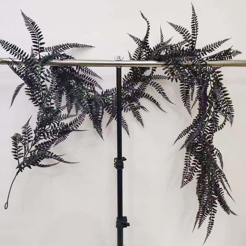 Bulk 5Pcs Halloween Plants Black Ferns Artificial Black Plants for Outdoors and Indoors Wholesale