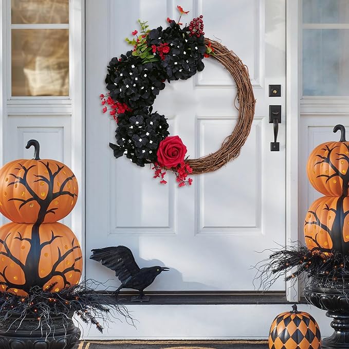 Cabezas de flores de seda de hortensia a granel con tallos Hortensia negra artificial para decoración de bodas Centros de mesa Ramos DIY Decoración floral para el hogar al por mayor