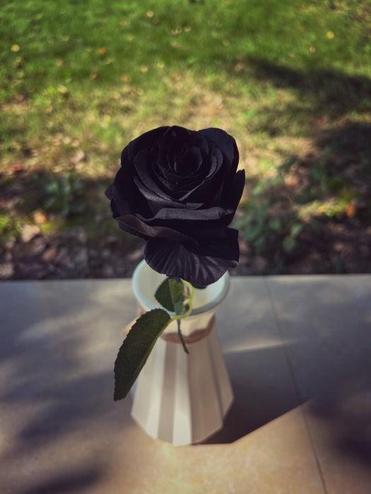 Bulk 10Pcs Black Rose Bouquet Silk Flowers Black Halloween Centerpiece Wholesale