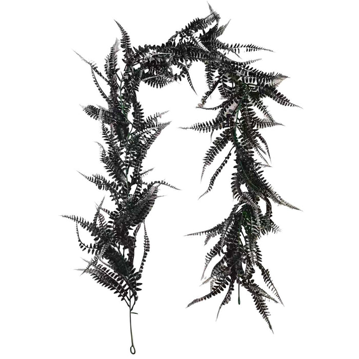 Bulk 5Pcs Halloween Plants Black Ferns Artificial Black Plants for Outdoors and Indoors Wholesale