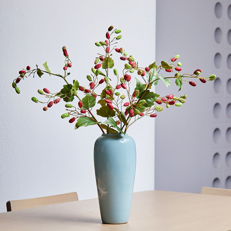 Lot de 3 tiges de bouquet de mûres en vrac, tiges de fruits artificiels en spray de mûres, vente en gros