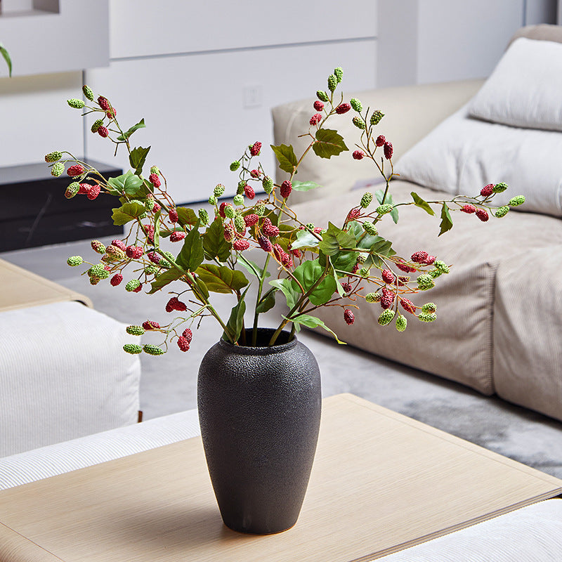 Lot de 3 tiges de bouquet de mûres en vrac, tiges de fruits artificiels en spray de mûres, vente en gros