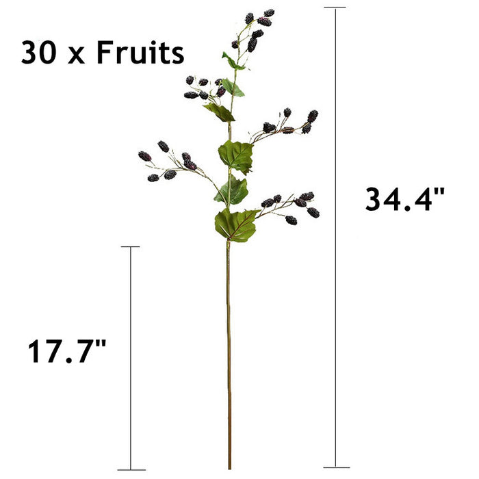 Bulk 3pcs Blackberry Bouquet Stems Spray Mulberry Artificial Fruits Plants Wholesale