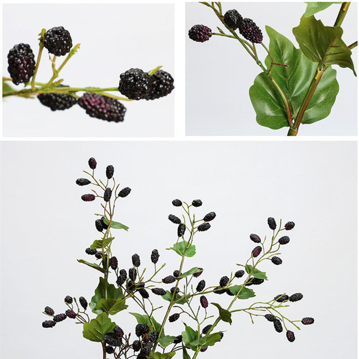 Bulk 3pcs Blackberry Bouquet Stems Spray Mulberry Artificial Fruits Plants Wholesale