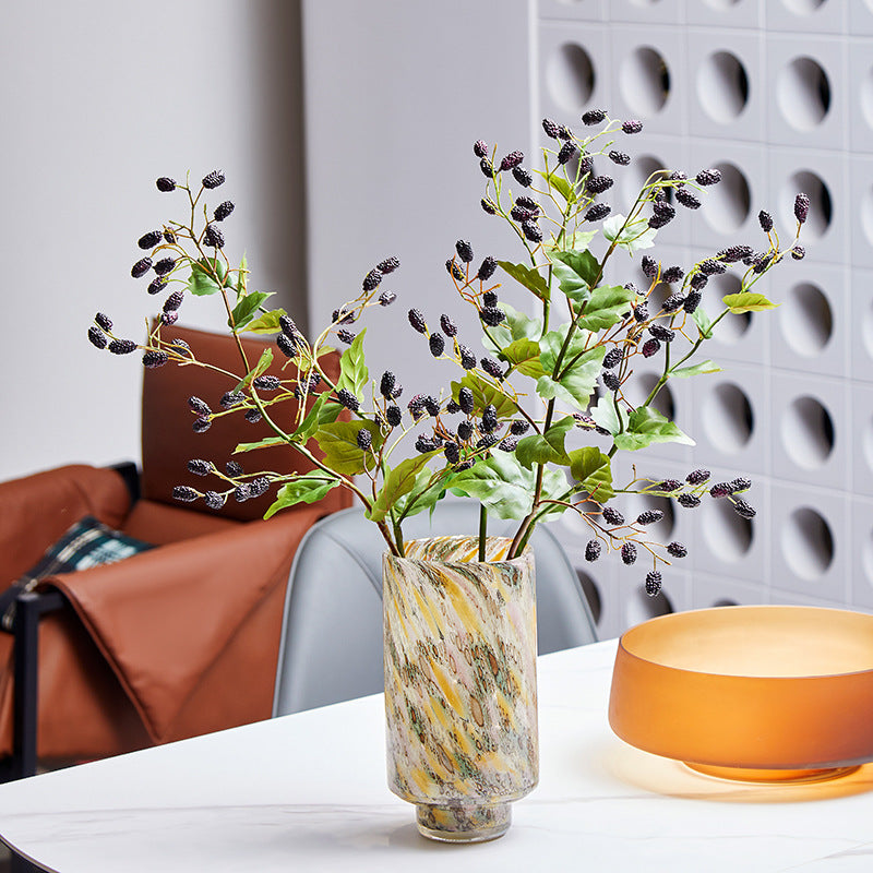 Lot de 3 tiges de bouquet de mûres en vrac, tiges de fruits artificiels en spray de mûres, vente en gros