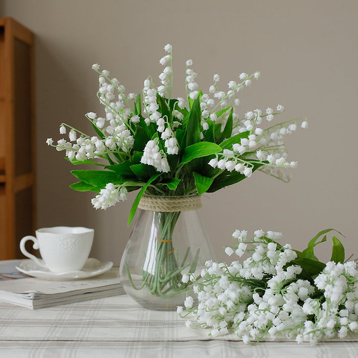 Bulk 13.8" Lily of The Valley Stems Faux White Bell Flowers Centerpiece Wholesale
