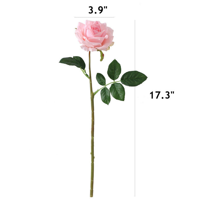 Bulk 17" Blooming Rose Stems Real Touch Artificial Flowers Arrangement Wholesale