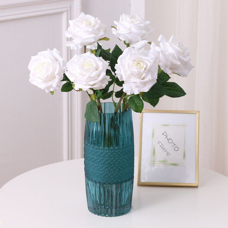 Bulk 17" Blooming Rose Stems Real Touch Artificial Flowers Arrangement Wholesale