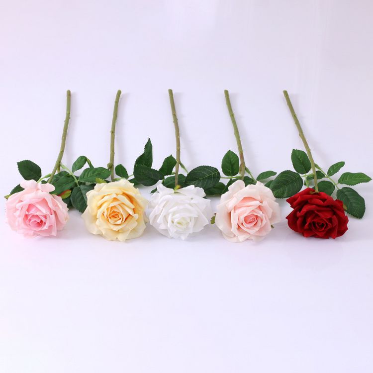 Bulk 17" Blooming Rose Stems Real Touch Artificial Flowers Arrangement Wholesale