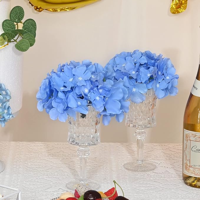Cabezas de flores de seda de hortensia a granel con tallos Hortensia negra artificial para decoración de bodas Centros de mesa Ramos DIY Decoración floral para el hogar al por mayor
