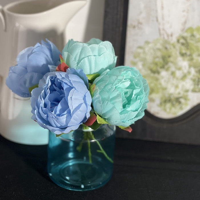 Flores artificiales de peonía de 7 colores en jarrón, arreglos de mesa de flores de seda para decoración del hogar, mesa de boda 