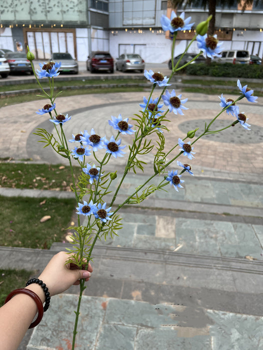 Bulk 10pcs 34" September Birth Flower Aster Spray Branches Bouquet Long Stems Artificial Silk Flowers Wholesale