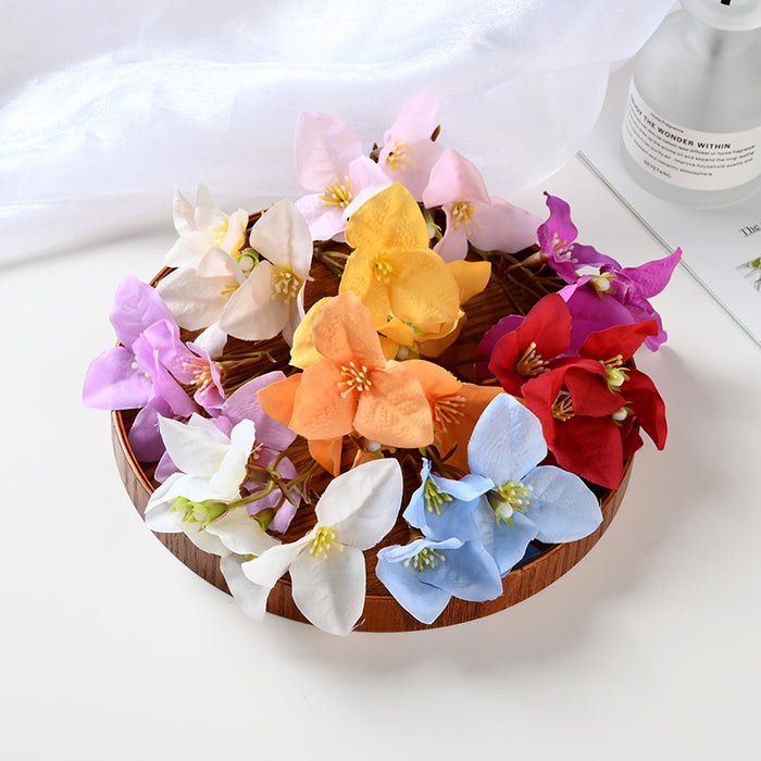Bulk 20Pcs Bougainvillea Heads Silk Flowers for Wedding Decoration DIY Wreath Scrapbooking Craft  Wholesale