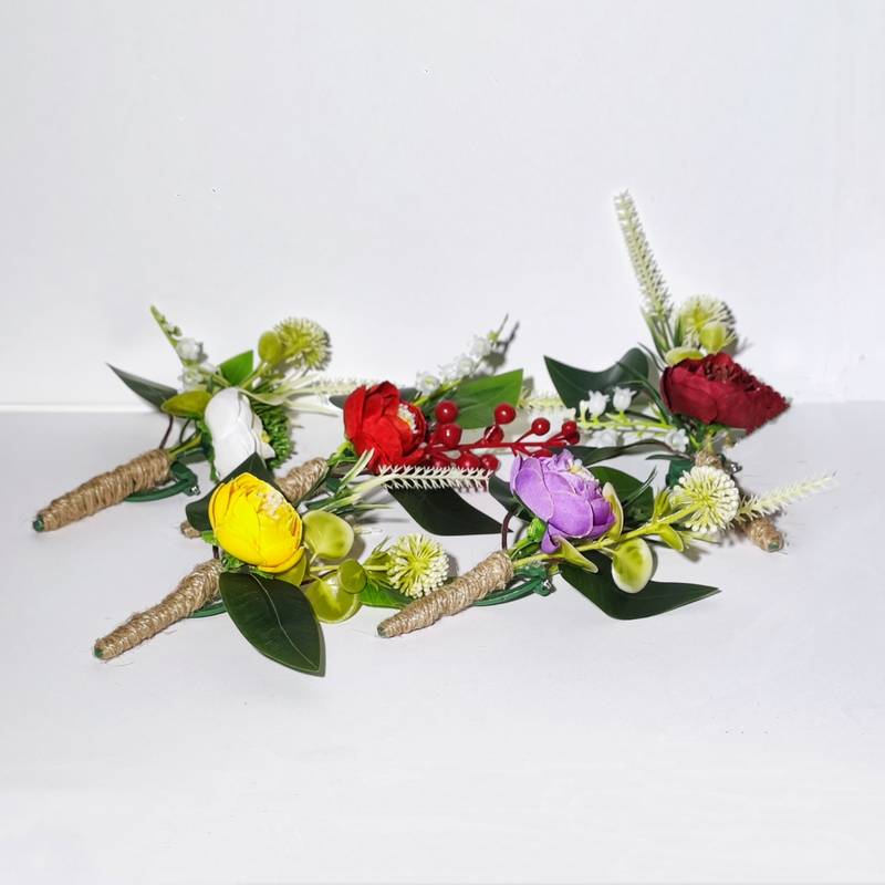 Bulk White Mini Rose Boutonnieres for Men Artificial Flower Boutonniere or Wedding Ceremony Anniversary Wholesale