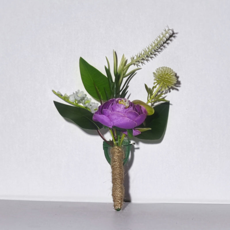 Bulk White Mini Rose Boutonnieres for Men Artificial Flower Boutonniere or Wedding Ceremony Anniversary Wholesale