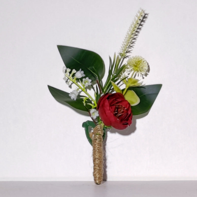 Bulk White Mini Rose Boutonnieres for Men Artificial Flower Boutonniere or Wedding Ceremony Anniversary Wholesale