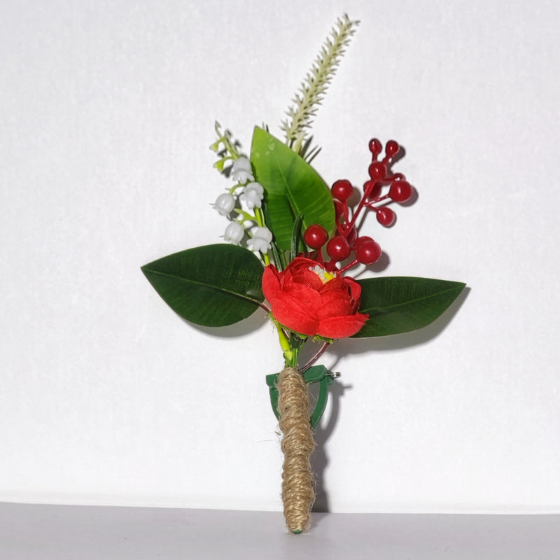 Bulk White Mini Rose Boutonnieres for Men Artificial Flower Boutonniere or Wedding Ceremony Anniversary Wholesale