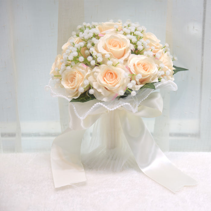 Bulk 7.8" Rose Toss Bouquet Bridesmaid Bouquets Wedding Bouquets Wholesale