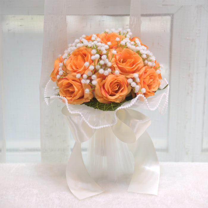 Bulk 7.8" Rose Toss Bouquet Bridesmaid Bouquets Wedding Bouquets Wholesale