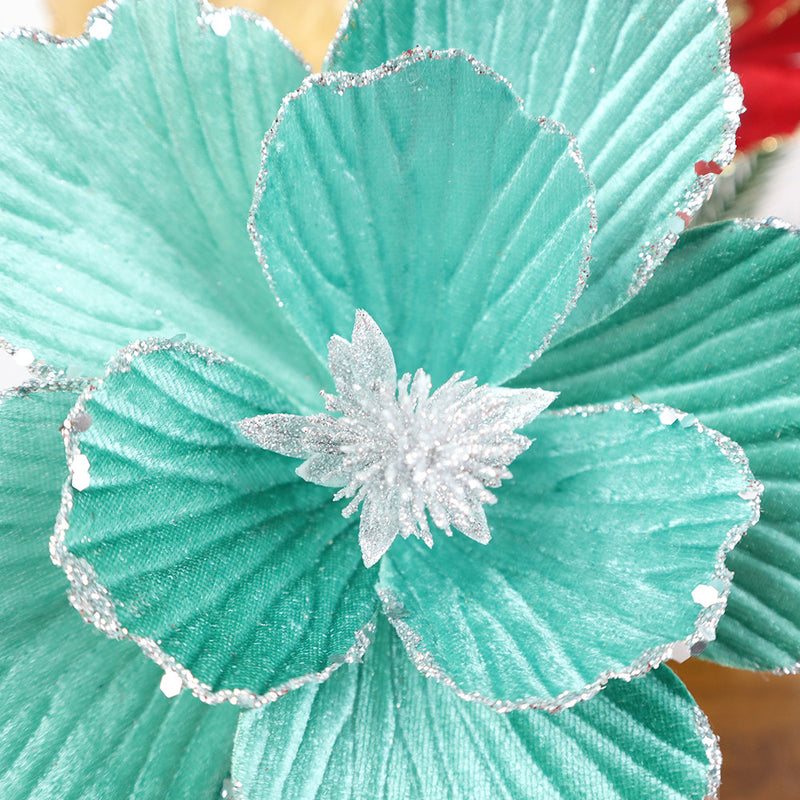 Lot de 100 grandes fleurs de poinsettia de Noël en vrac pour bricolage, couronne de Noël, décoration de fête de mariage, vente en gros