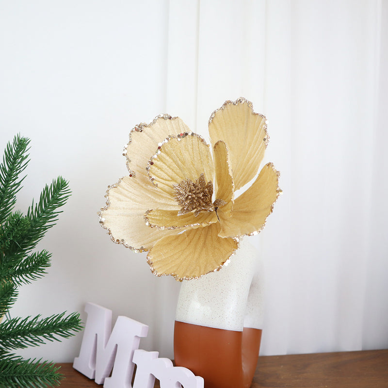 Lot de 100 grandes fleurs de poinsettia de Noël en vrac pour bricolage, couronne de Noël, décoration de fête de mariage, vente en gros