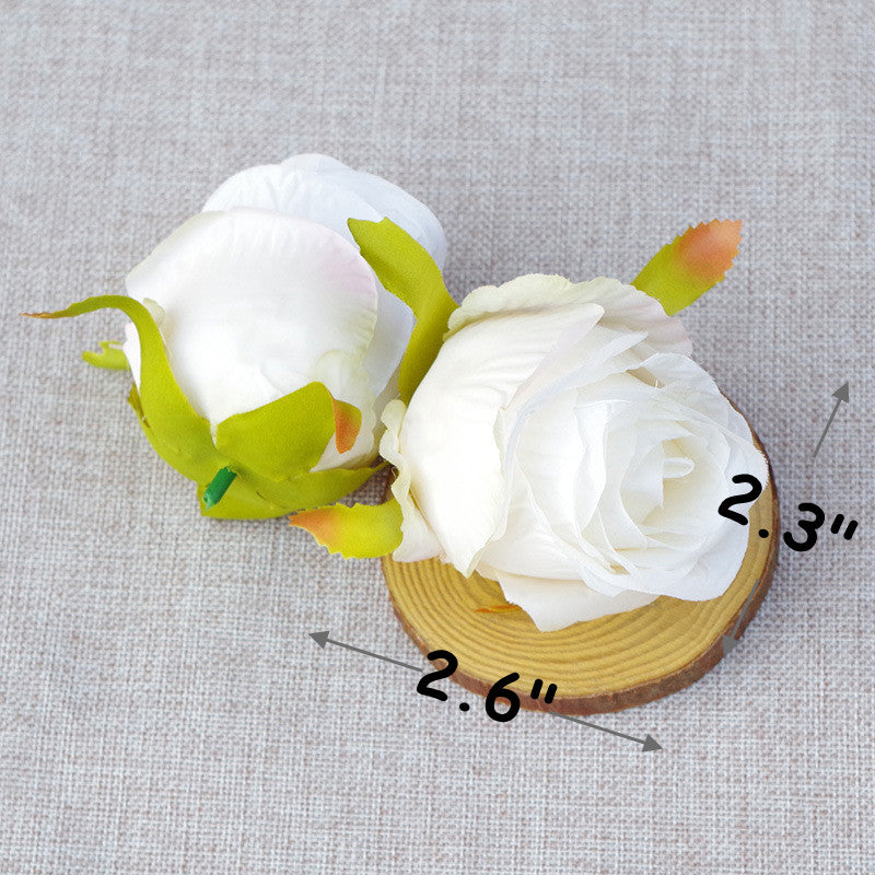 Bulk 10Pcs Rose Bud Flower Heads Silk Flowers for DIY Wedding Bouquets Centerpieces Baby Shower Party Home Decorations Wholesale