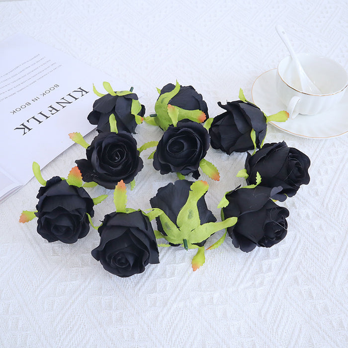 Bulk 10Pcs Rose Bud Flower Heads Silk Flowers for DIY Wedding Bouquets Centerpieces Baby Shower Party Home Decorations Wholesale