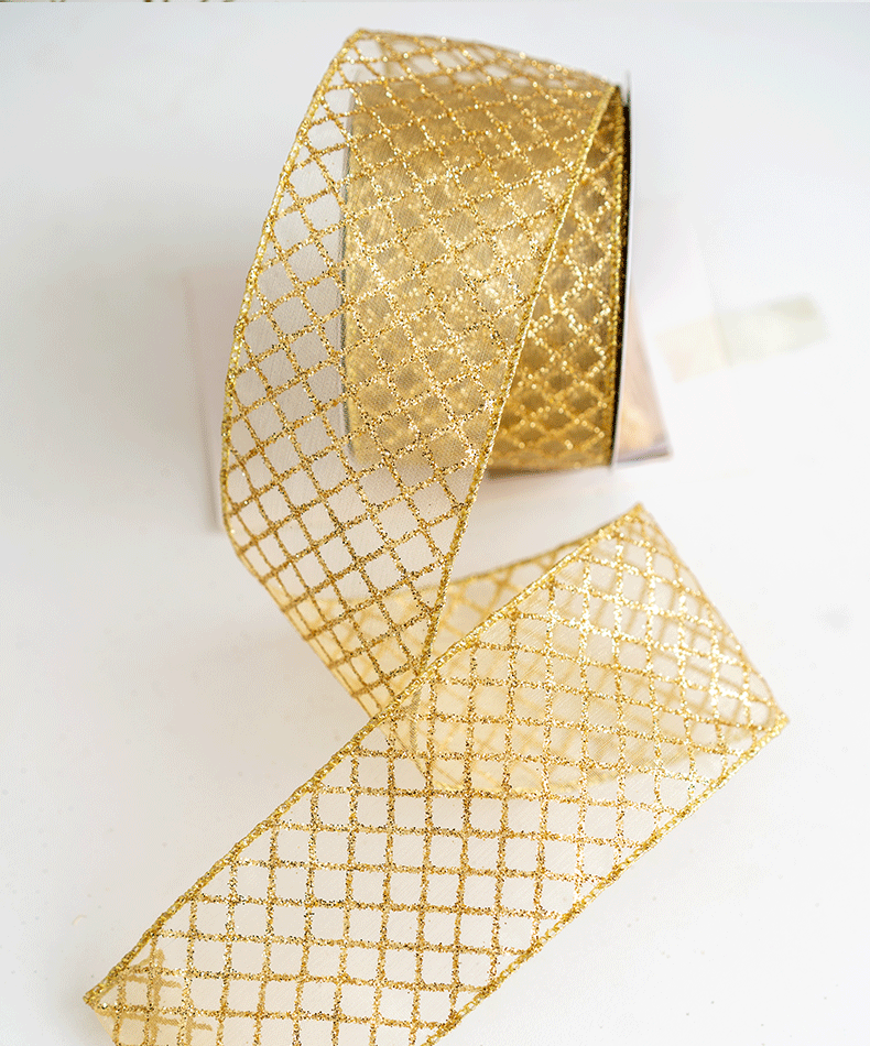 Bulk 10 Yards Glitter Christmas Ribbon Grosgrain Ribbon for Gift Wrapping Crafts DIY Holiday Xmas Decorations Wholesale