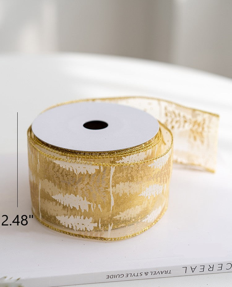 Bulk 10 Yards Glitter Christmas Ribbon Grosgrain Ribbon for Gift Wrapping Crafts DIY Holiday Xmas Decorations Wholesale