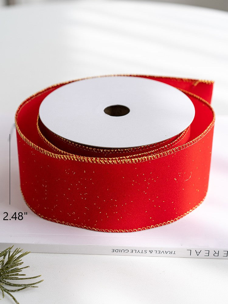 Bulk 10 Yards Glitter Christmas Ribbon Grosgrain Ribbon for Gift Wrapping Crafts DIY Holiday Xmas Decorations Wholesale