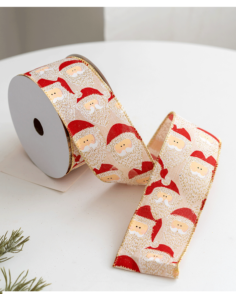 Bulk 10 Yards Glitter Christmas Ribbon Grosgrain Ribbon for Gift Wrapping Crafts DIY Holiday Xmas Decorations Wholesale