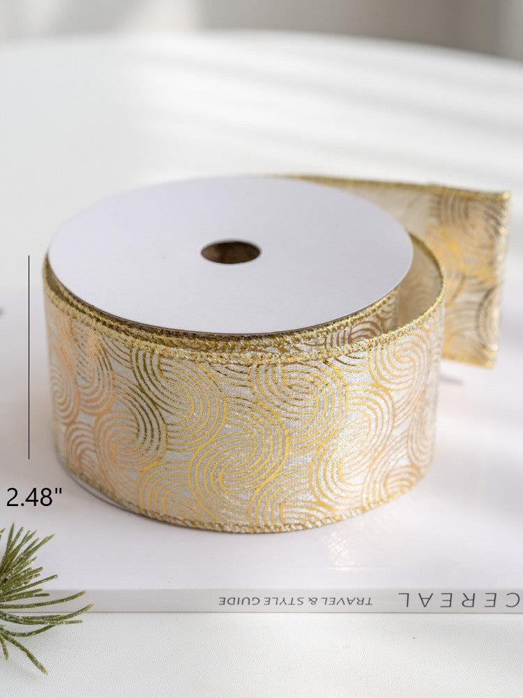 Bulk 10 Yards Glitter Christmas Ribbon Grosgrain Ribbon for Gift Wrapping Crafts DIY Holiday Xmas Decorations Wholesale