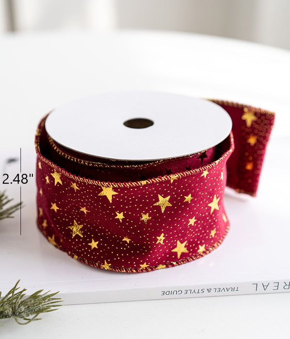 Bulk 10 Yards Glitter Christmas Ribbon Grosgrain Ribbon for Gift Wrapping Crafts DIY Holiday Xmas Decorations Wholesale