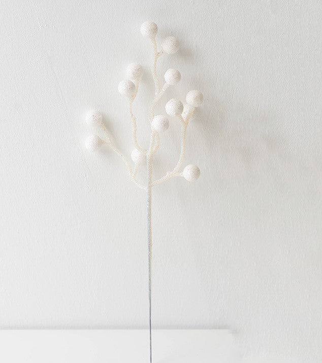 Bulk 12pcs Artificial Glitter Christmas Holy Berry Stems Picks Wholesale