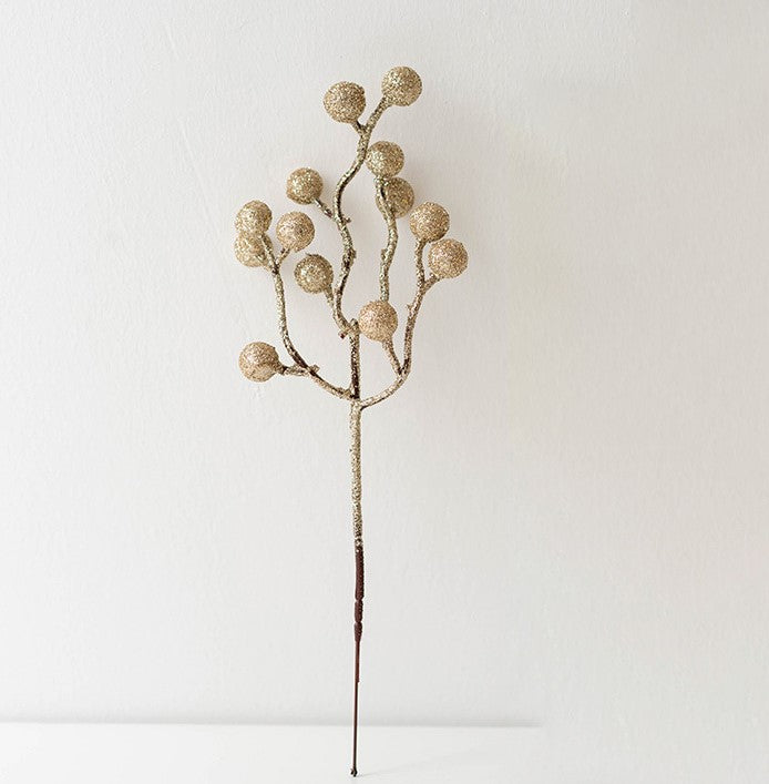 Bulk 12pcs Artificial Glitter Christmas Holy Berry Stems Picks Wholesale