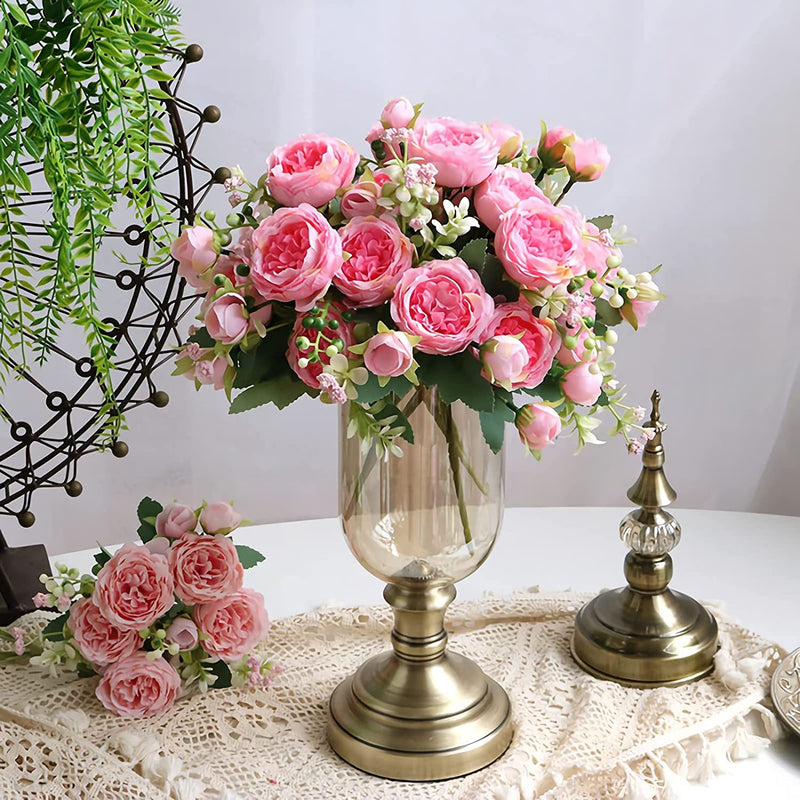 Lot de 4 bouquets de pivoines artificielles de 12 pouces, vente en gros
