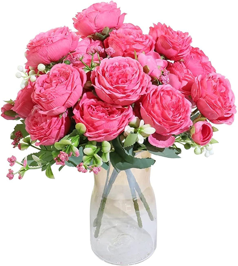 Lot de 4 bouquets de pivoines artificielles de 12 pouces, vente en gros