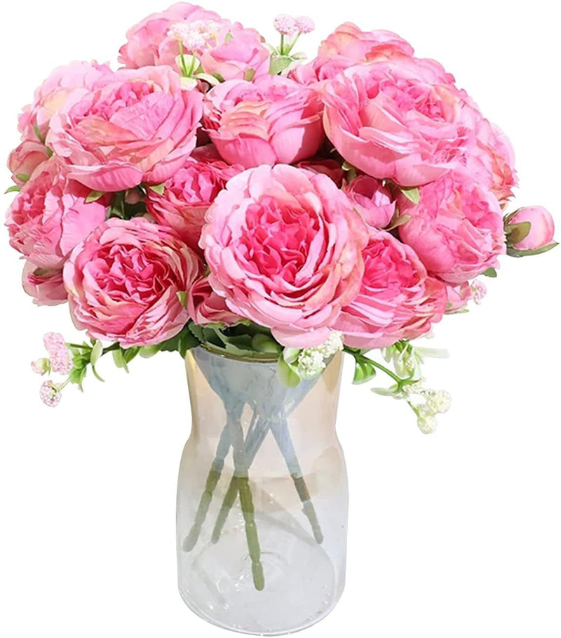 Lot de 4 bouquets de pivoines artificielles de 12 pouces, vente en gros