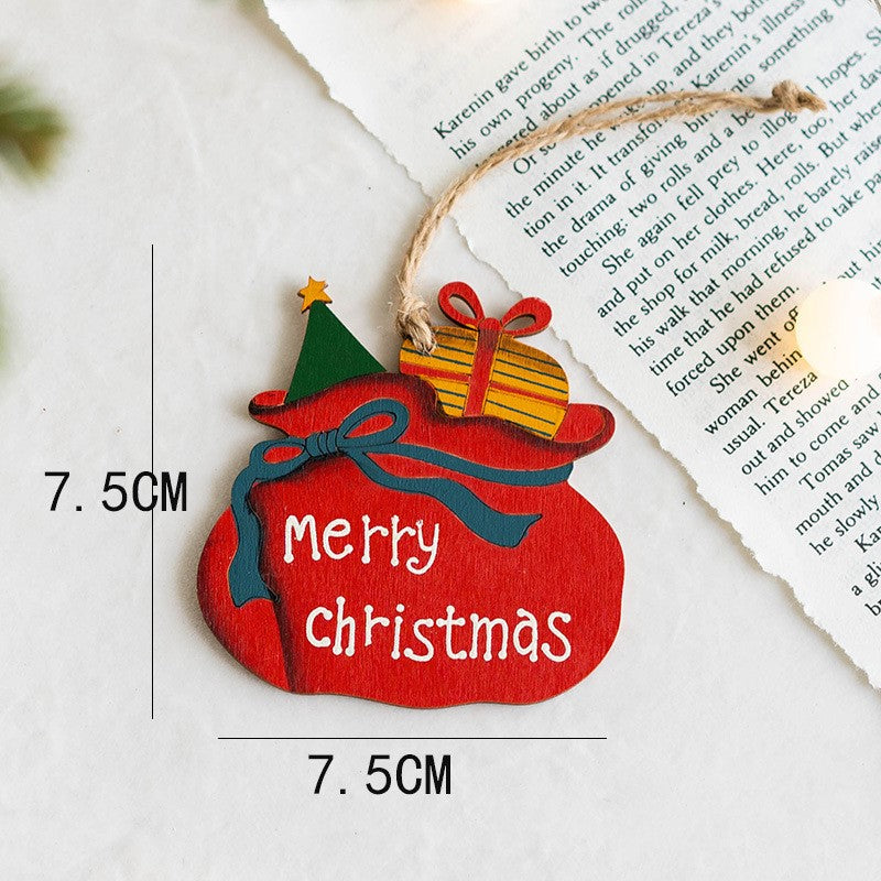 Lot de 14 décorations de Noël à suspendre avec ficelle en bois pour décoration de fête du Nouvel An