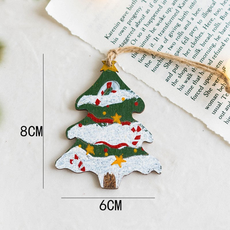 Lot de 14 décorations de Noël à suspendre avec ficelle en bois pour décoration de fête du Nouvel An