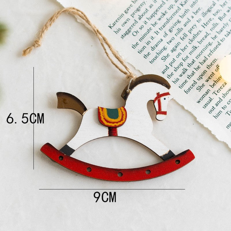 Lot de 14 décorations de Noël à suspendre avec ficelle en bois pour décoration de fête du Nouvel An