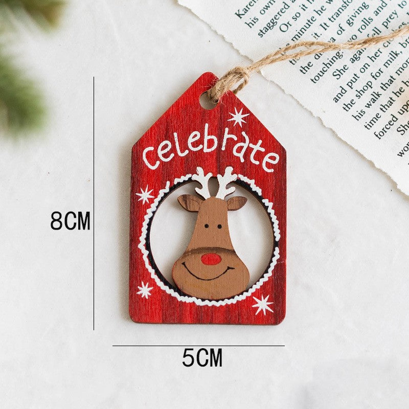 Lot de 14 décorations de Noël à suspendre avec ficelle en bois pour décoration de fête du Nouvel An