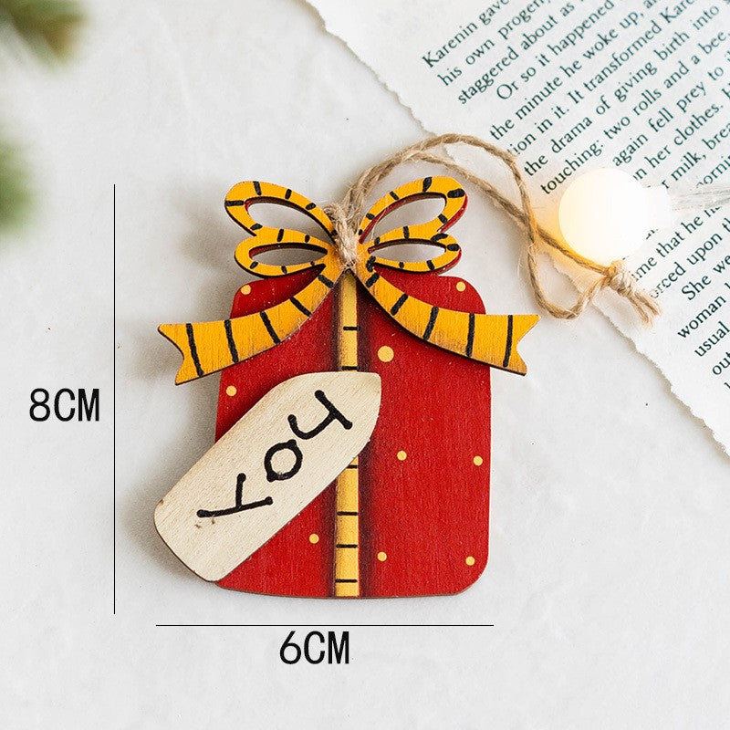 Lot de 14 décorations de Noël à suspendre avec ficelle en bois pour décoration de fête du Nouvel An