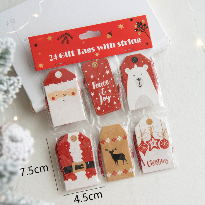Bulk 24 PCS Christmas Gift Tags with String Gift Holder Tags Hanging Label for DIY Christmas Gift Wrap and Label Package Wholesale