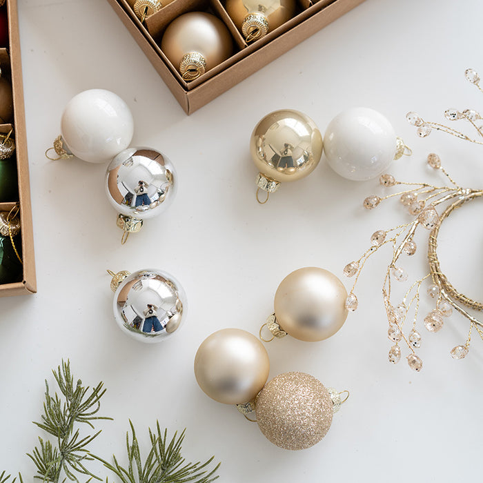Bulk 25PCS/15PCS Glitter Glass Christmas Balls Set Hanging Ornaments for Christmas Tree Home Decor Wholesale