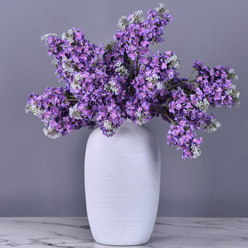 Tiges de lilas artificielles en vrac de 25,5 pouces au toucher réaliste, fleurs bleues et violettes, vente en gros