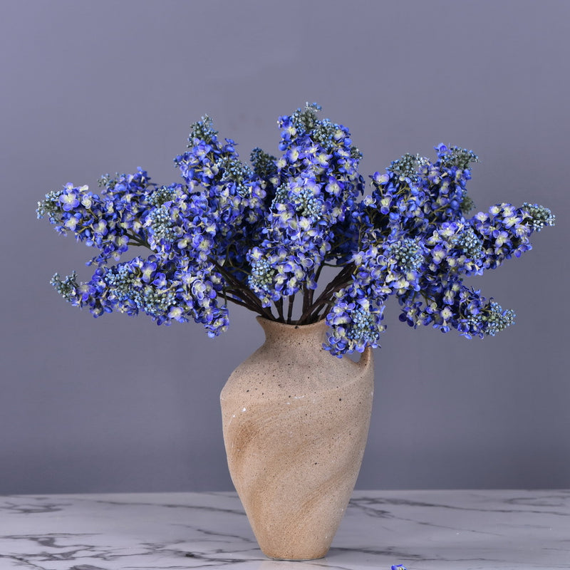 Tiges de lilas artificielles en vrac de 25,5 pouces au toucher réaliste, fleurs bleues et violettes, vente en gros